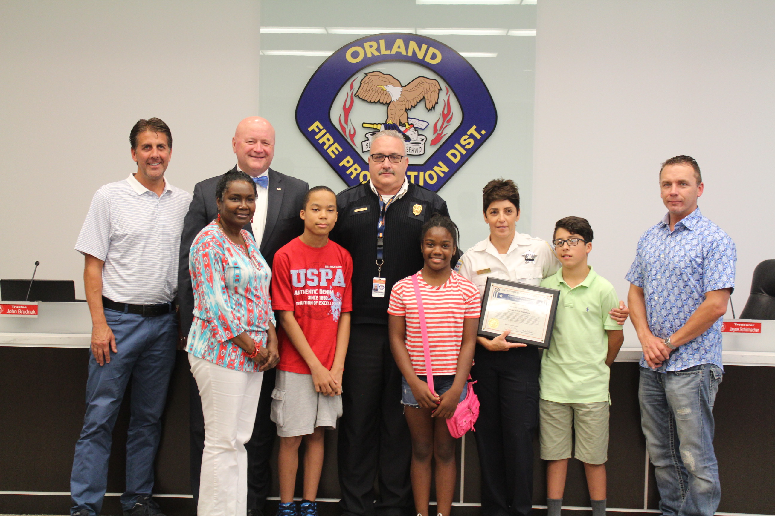 Orland Fire honors officer for saving boy’s life