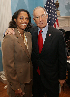 Mayor Sheila Dixon and Michael Bloomberg atten...