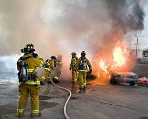 Firefighters battle fire. Generic image. Wikipedia