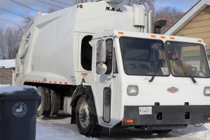One of the new garbage trucks purchased by Lyons