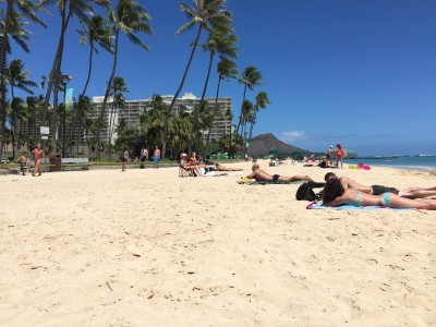 Waikiki Beach facing northwest to Diamond Head